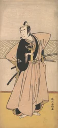 Der Schauspieler Ichikawa Omezo als Samurai mit zwei Schwertern, 1743-1812
