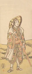 Der dritte Sawamura Sojuro als Pilger zum Kannon-Schrein, ca. 1784-88