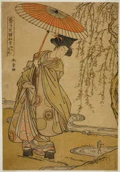 Mitate (Parodie) von Ono no Tofu im Stück Geiko Zashiki Kyogen