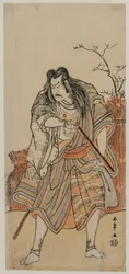 Nakajima Kanzaemon als ein als Jäger verkleideter Lord mit Gewehr, ca. frühe 1780er Jahre