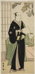 Der Schauspieler Ichikawa Danjuro V als Oboshi Yuranosuke im Stück Kanadehon Chushingura, aufgeführt im Nakamura-Theater im fünften Monat, 1783