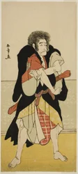 Der Schauspieler Ichikawa Danjuro V als der abtrünnige Mönch Wantetsu von Okami-dani im Stück Date Nishiki Tsui no Yumitori, aufgeführt im Morita-Theater im elften Monat, 1778