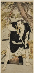 Der Schauspieler Nakamura Nakazo I als Ono Sadakuro im Stück Kanadehon Chushingura, aufgeführt im Ichimura-Theater im sechsten Monat, 1783