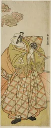 Der Schauspieler Nakamura Nakazo I als Watanabe no Tsuna im Stück Shitenno Tonoi no Kisewata, aufgeführt im Nakamura-Theater im elften Monat, 1781