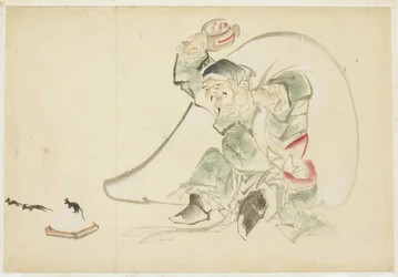Daikoku, Gott des Glücks, mit seinem magischen Hammer