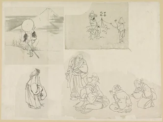 Vier Szenen mit verschiedenen Figuren