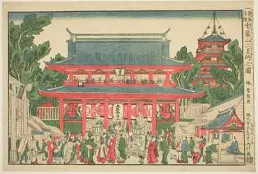 Eine perspektivische Ansicht: Das Tor der zwei Deva-Könige des Kinryuzan-Tempels