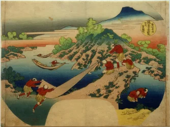 Der Fluss Minobu in der Provinz Kai