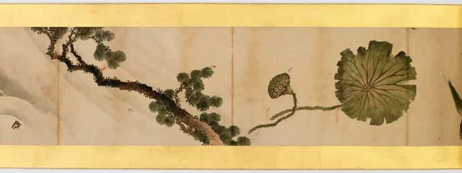 Detail der Bildrolle mit verschiedenen Bildern, Edo-Periode, 1839