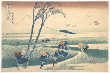 Ejiri in der Provinz Suruga, aus der Serie Sechsunddreißig Ansichten des Berges Fuji