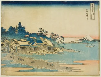 Enoshima in der Provinz Sagami, aus der Serie "Sechsunddreißig Ansichten des Berges Fuji"