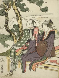 Abendglühen für Date no Yosaku und Seki no Koman, aus der unbetitelten Serie bekannt als Acht Ansichten tragischer Liebender