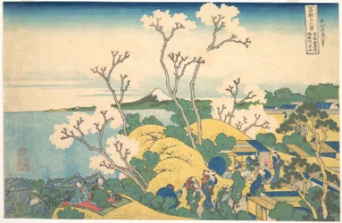 Fuji von Gotenyama bei Shinagawa auf der Tōkaidō, aus der Serie 36 Ansichten des Berges Fuji