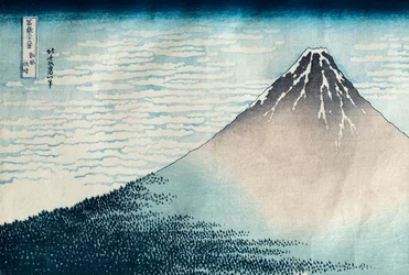 „Fuji bei klarem Wetter“, aus der Serie „36 Ansichten des Berges Fuji“ (Fugaku sanjūrokkei)