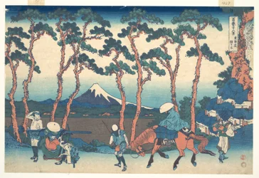Hodogaya auf der Tōkaidō, aus der Serie Sechsunddreißig Ansichten des Berges Fuji