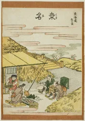 Kuwana, aus der Serie "Dreiundfünfzig Stationen des Tokaido (Tokaido gojusan tsugi)"