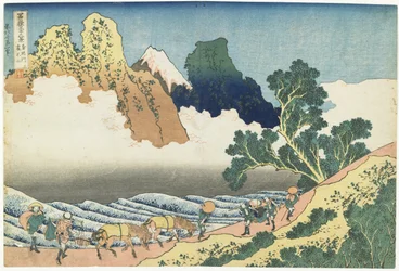 Minobu-Fluss und Berg Fuji von hinten gesehen, 1831-1834