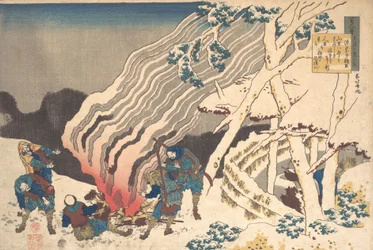 Gedicht von Minamoto no Muneyuki Ason, aus der Serie Einhundert Gedichte erklärt von der Amme, 1839