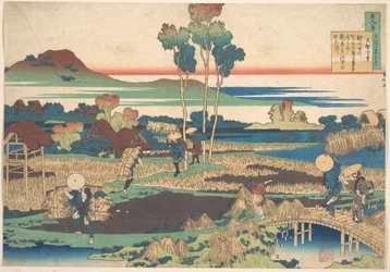 Gedicht von Tenchi Tennō, aus der Serie Einhundert Gedichte erklärt von der Amme