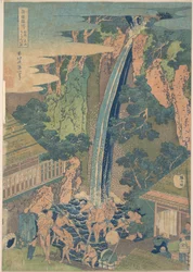Rōben-Wasserfall bei Ōyama in der Provinz Sagami, aus der Serie Eine Tour zu Wasserfällen in verschiedenen Provinzen