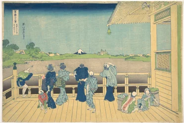 Sazai-Halle am Tempel der Fünfhundert Arhats, aus der Serie 36 Ansichten des Berges Fuji