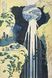 Der Amida-Wasserfall in den entlegenen Gebieten der Kisokaidō-Straße