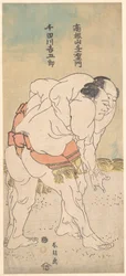 Die Sumo-Ringer Takaneyama Yoichiemon und Sendagawa Kichigorō