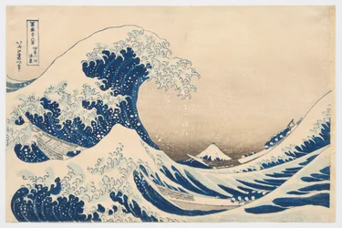 Die große Welle vor Kanagawa, aus der Serie „Sechsunddreißig Ansichten des Berges Fuji“