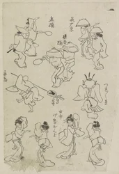 Verschillende dansende figuren