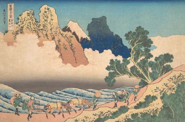 Blick von der anderen Seite des Fuji vom Minobu-Fluss, ca. 1830-32