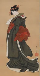 Frau mit einem Fächer, Edo-Zeit, ca. 1810-1811