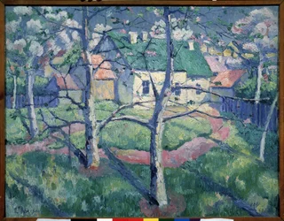 Blühende Apfelbäume