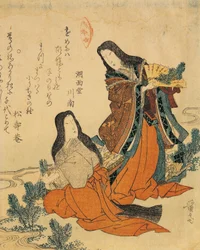 Italien, Genua, Keisai Eisen, Holzschnitt