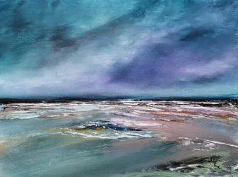 Lila Himmel Meereslandschaft