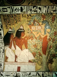 Tal der Könige, Sennedjem und seine Frau verehren Göttin Hathor