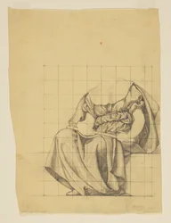 Draperiestudie für "Das aktive Leben," Lunette im Verwaltungsgebäude, Oberlin College, Oberlin, OH