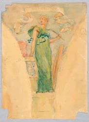 Personifikation von "Gebäude," Studie für die Kuppel des Herstellergebäudes, Weltausstellung, Chicago, IL