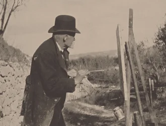 Paul Cézanne malt in Les Lauves, 1906