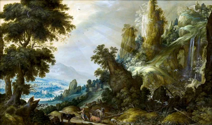 Berglandschaft mit Wasserfall