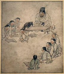 Eine Schulklasse. Koreanische Kunst, Joseon-Zeit, 18. Jahrhundert. Nationalmuseum von Korea, Seoul (Südkorea).