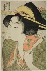 Edo Geisha, aus der Serie "Ein Leitfaden zu zeitgenössischen Frauenstilen (Tosei onna fuzoku tsu)"