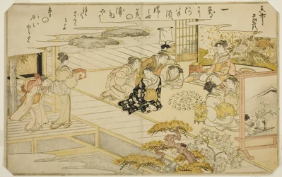Muschel-Matching-Spiel, aus dem illustrierten Buch "Geschenke von der Ebbe (Shiohi no tsuto)"