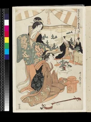 Das Chûshingura-Drama parodiert von berühmten Schönheiten: Akt 1, ca. 1795
