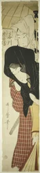 Die Kurtisane Umegawa und Chubei vom Kurierdienst (Umegawa, Chubei), ca. 1797