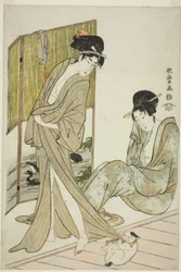 Zwei junge Frauen nach dem Bad