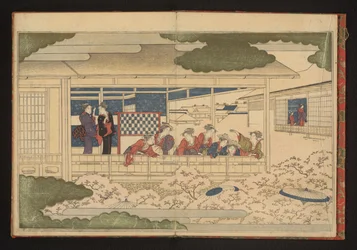 Parade auf der Hauptstraße, Nakanochō, im Vergnügungsviertel Yoshiwara