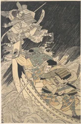 Minamoto Yoshitsune und Sein Gefolgsmann, der Mönch Benkei