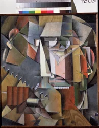 Selbstporträt mit einer Säge