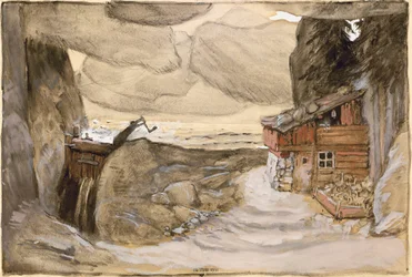 Bühnenbild für die Oper Der Bergsee von Julius Bittner, 1910-1911
