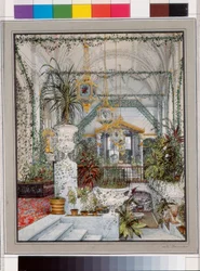 Interieurs des Winterpalastes: Der Wintergarten der Kaiserin Alexandra Fjodorowna